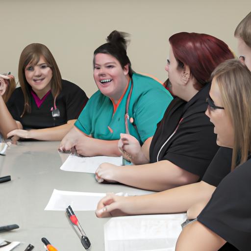Students discussing medical terminology in Ivy Tech's Medical Assistant Program